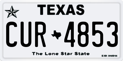 TX license plate CUR4853