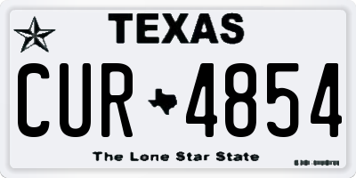 TX license plate CUR4854