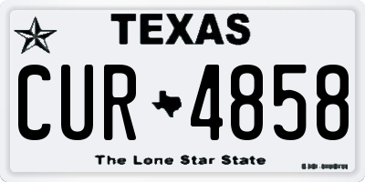 TX license plate CUR4858