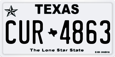 TX license plate CUR4863