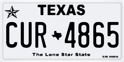 TX license plate CUR4865