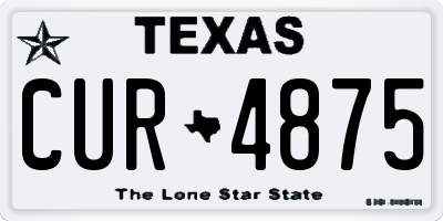 TX license plate CUR4875