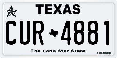 TX license plate CUR4881