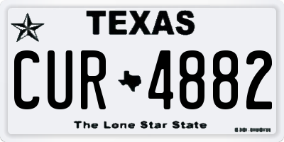 TX license plate CUR4882
