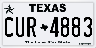TX license plate CUR4883