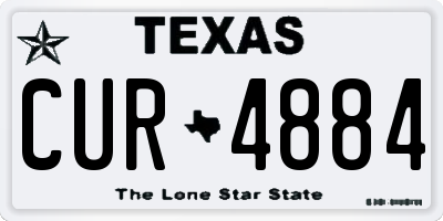 TX license plate CUR4884