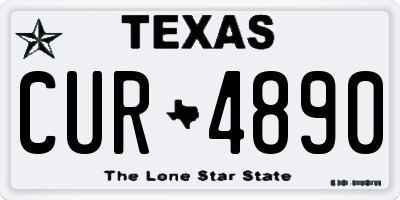 TX license plate CUR4890