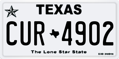 TX license plate CUR4902