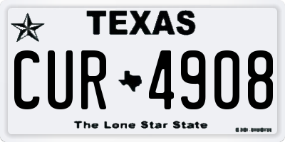 TX license plate CUR4908