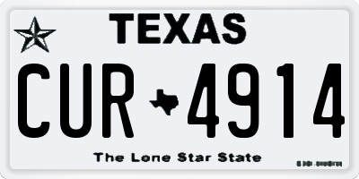 TX license plate CUR4914