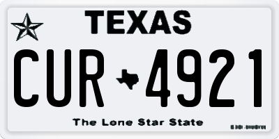 TX license plate CUR4921