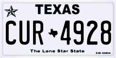 TX license plate CUR4928