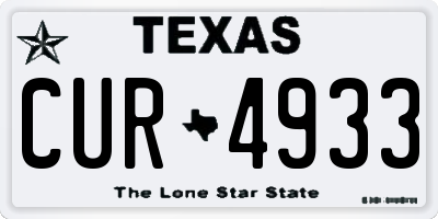 TX license plate CUR4933