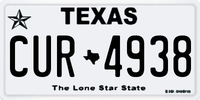 TX license plate CUR4938