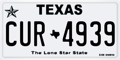 TX license plate CUR4939