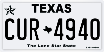TX license plate CUR4940
