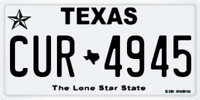 TX license plate CUR4945