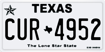 TX license plate CUR4952