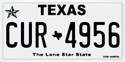 TX license plate CUR4956