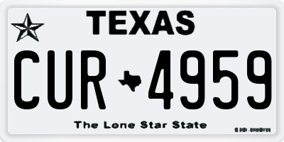 TX license plate CUR4959