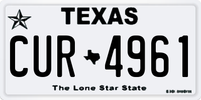 TX license plate CUR4961