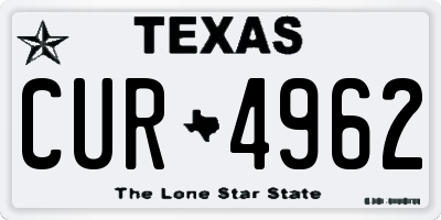 TX license plate CUR4962