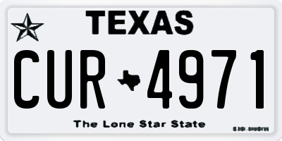 TX license plate CUR4971