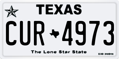 TX license plate CUR4973