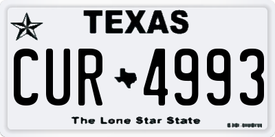 TX license plate CUR4993