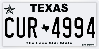 TX license plate CUR4994