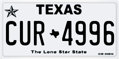 TX license plate CUR4996