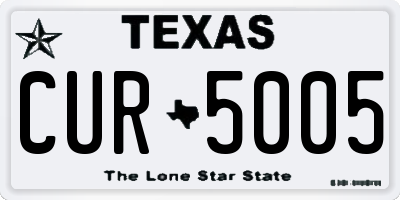 TX license plate CUR5005