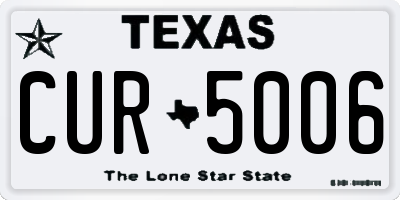 TX license plate CUR5006