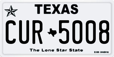 TX license plate CUR5008