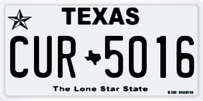 TX license plate CUR5016