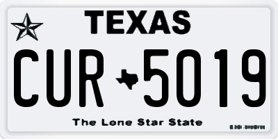 TX license plate CUR5019