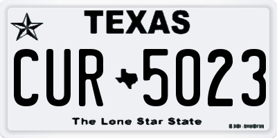 TX license plate CUR5023