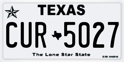 TX license plate CUR5027