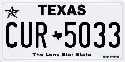 TX license plate CUR5033