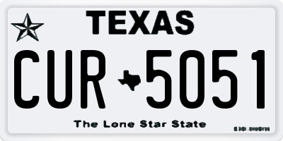 TX license plate CUR5051