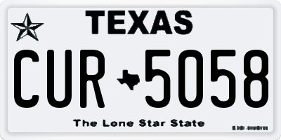 TX license plate CUR5058
