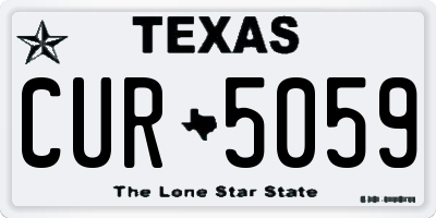 TX license plate CUR5059