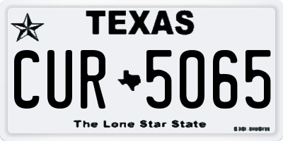 TX license plate CUR5065