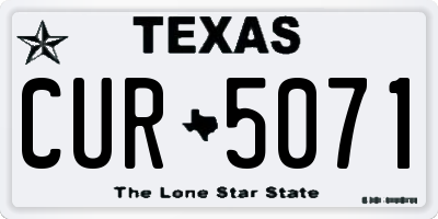 TX license plate CUR5071