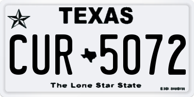 TX license plate CUR5072