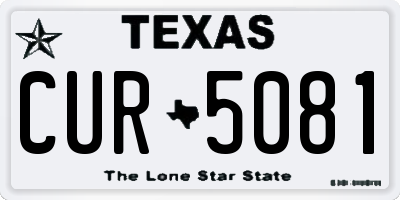 TX license plate CUR5081