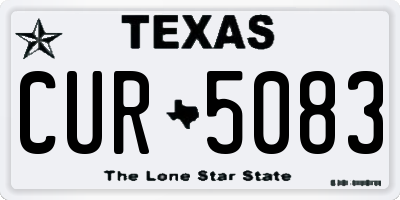 TX license plate CUR5083