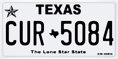 TX license plate CUR5084