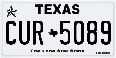 TX license plate CUR5089