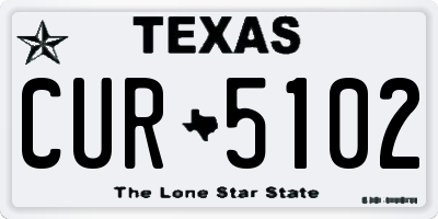 TX license plate CUR5102